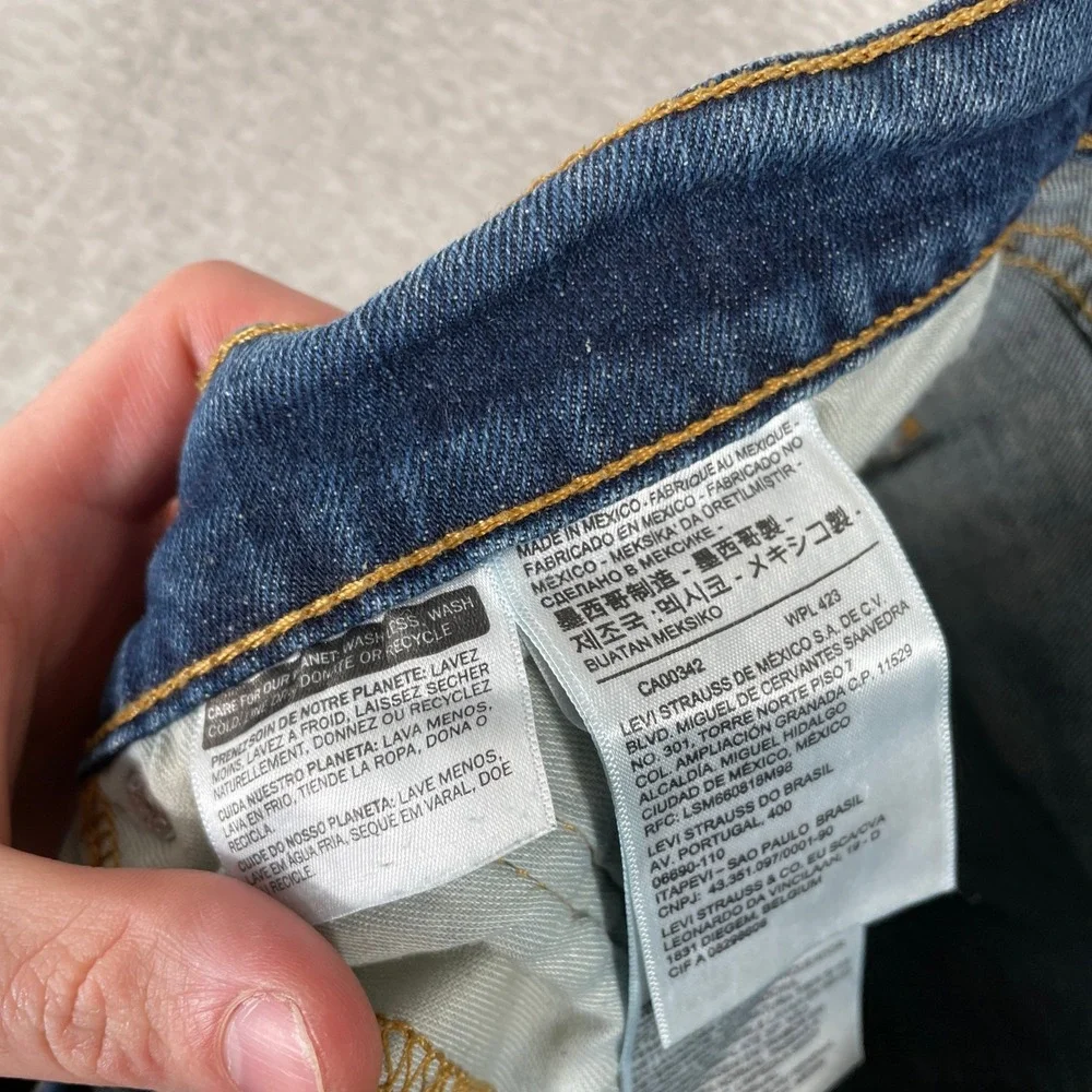Levis 505 Jeans Mens 38x30 Blue‎ Denim Straight Leg